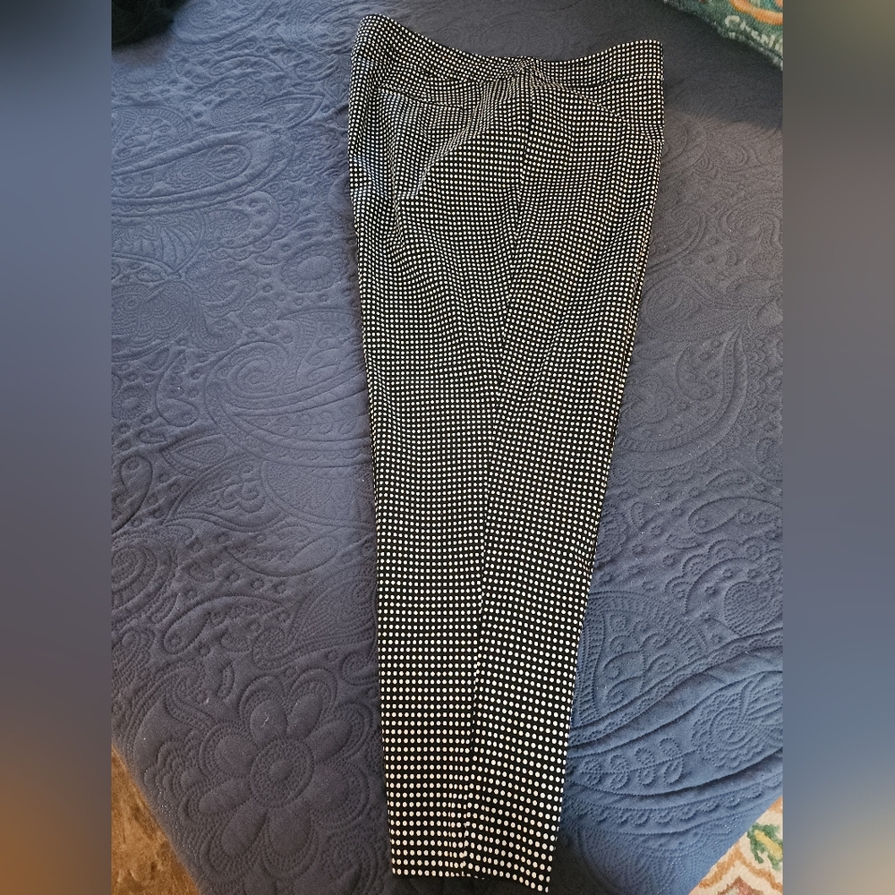 Talbots Black and White Cropped Ankle Pants